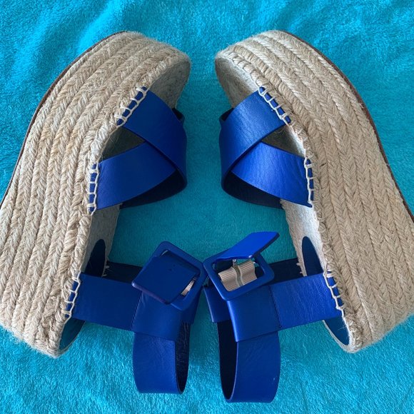 Celine Criss Cross Leather Espadrille Sandals - Picture 7 of 13